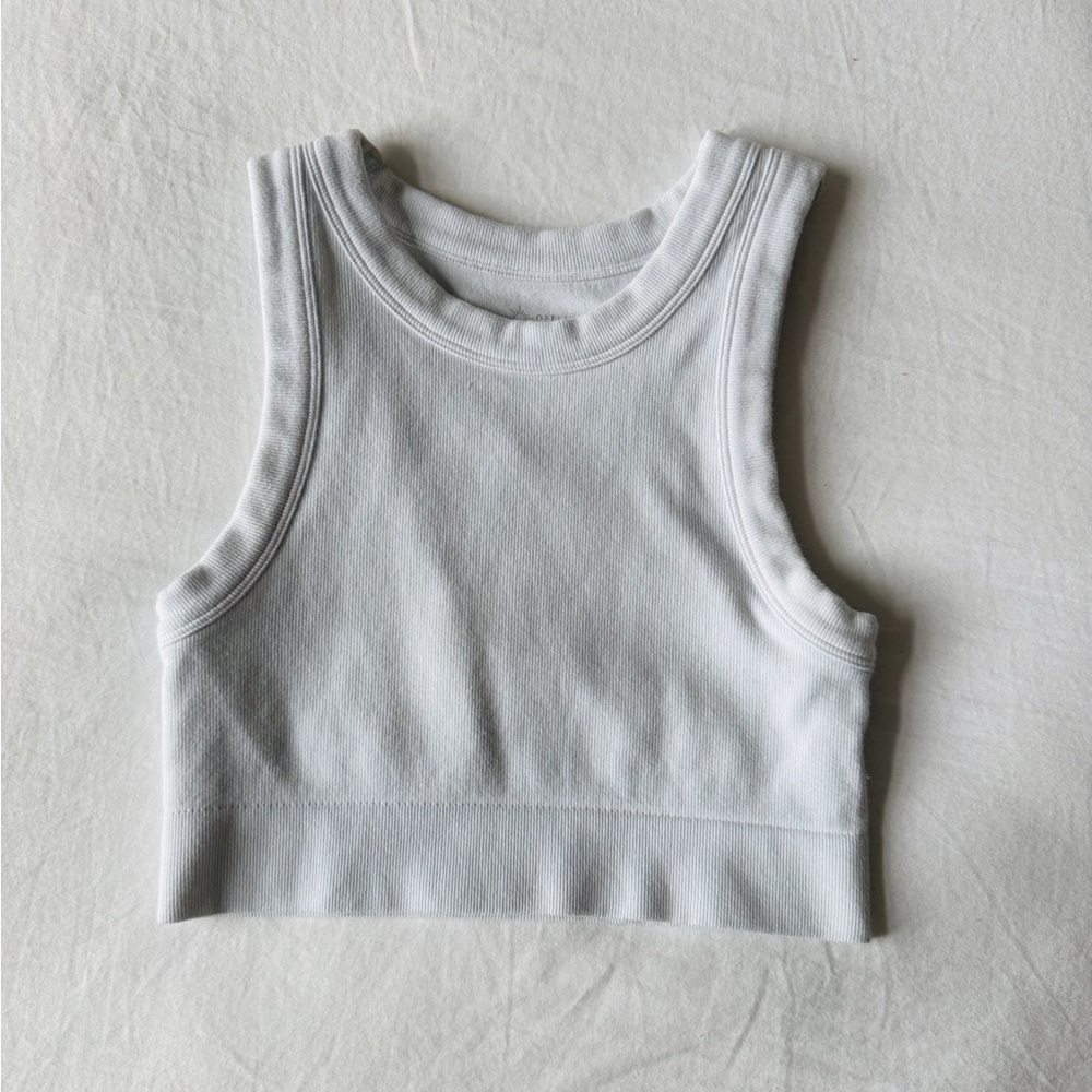 OFFLINE by Aerie | Seamless White Ribbed Crop Tank
